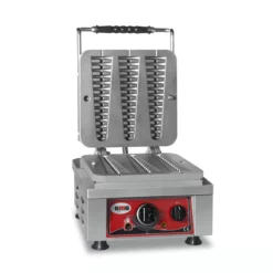 GMG - Waffeleisen Waffelino - 3x (23 X 6 X 2,4cm) - 50° Bis 300°C Feste Backplatte Aus Gusseisen - Fettfangrinne - Gehäuse Edelstahl
