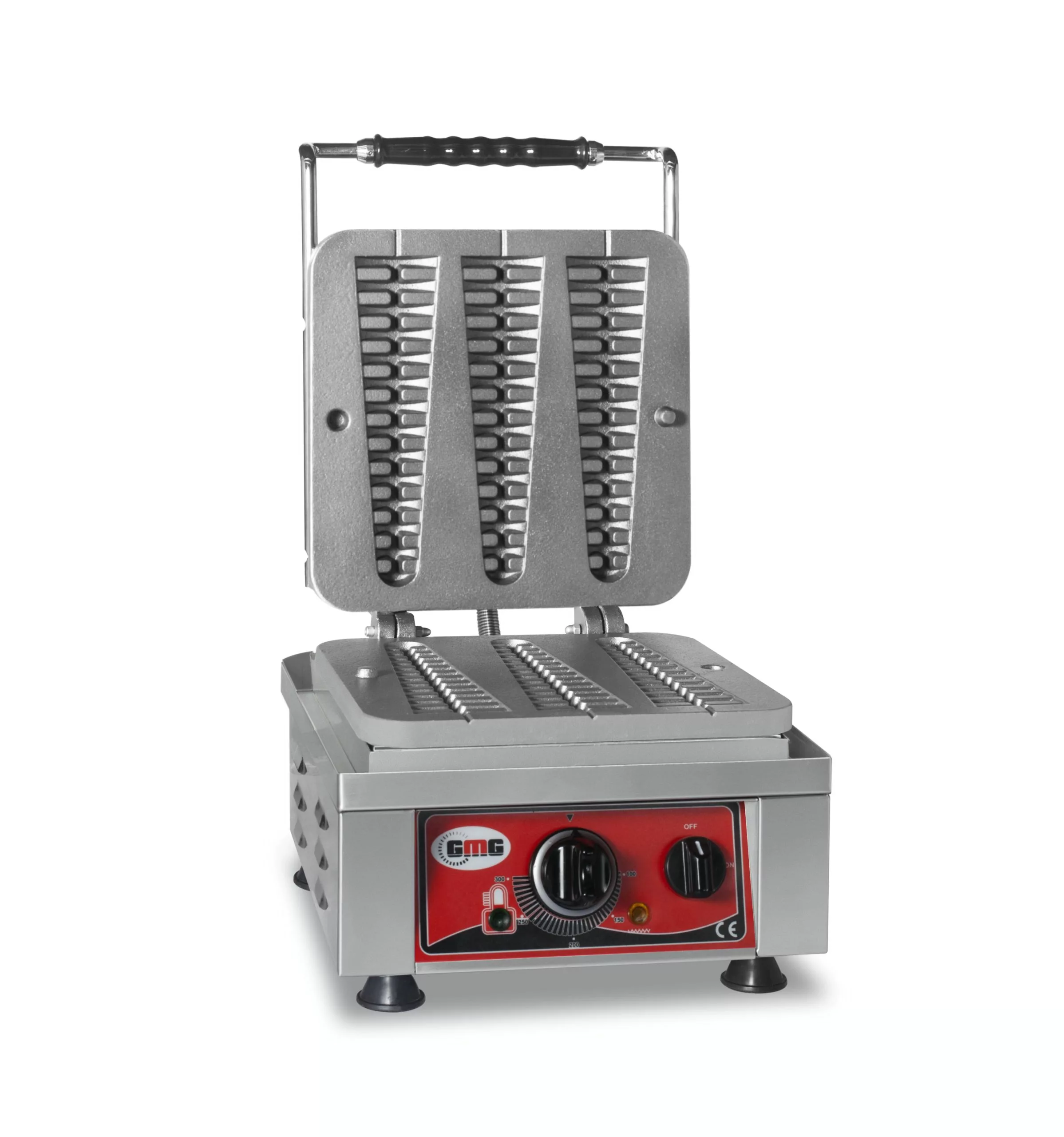 GMG - Waffeleisen Waffelino - 6x (23 X 6 X 2,4cm) - 50° Bis 300°C Feste Backplatte Aus Gusseisen - Fettfangrinne - Gehäuse Edelstahl - Image 2