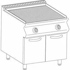 Null KBS Gas-Lavasteingrill 2 Heizzonen 20 KW