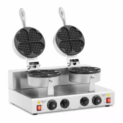Royal-catering Doppel-Waffeleisen - Herzförmig - 2 X 1000 W - 0 - 5 Min Timer - Royal Catering