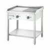 Stalgast Elektro-Griddleplatte Standgerät ½ Glatt/½ Gerillt Unterbau Offen 800x700x850mm