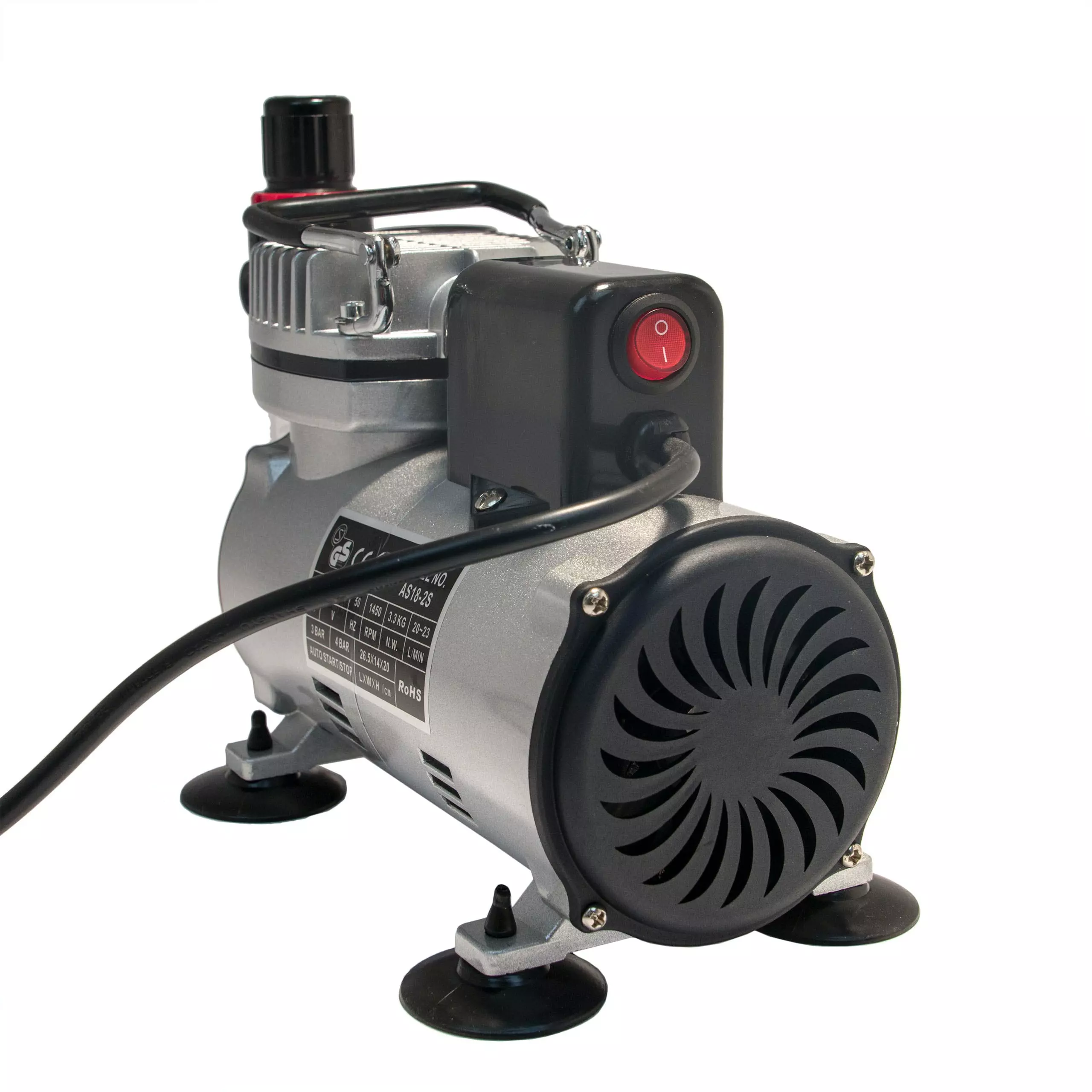 Null Kompressor Airbrush Saturn AS18-2S Mit Druckminderer Und Lüfter - Image 7