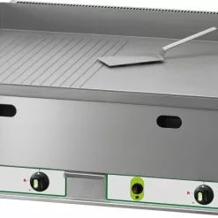 Kbs-gastrotechnik KBS Gas-Grillplatte 8KW 2 Heizzonen 1/2 Glatt + 1/2 Gerillt