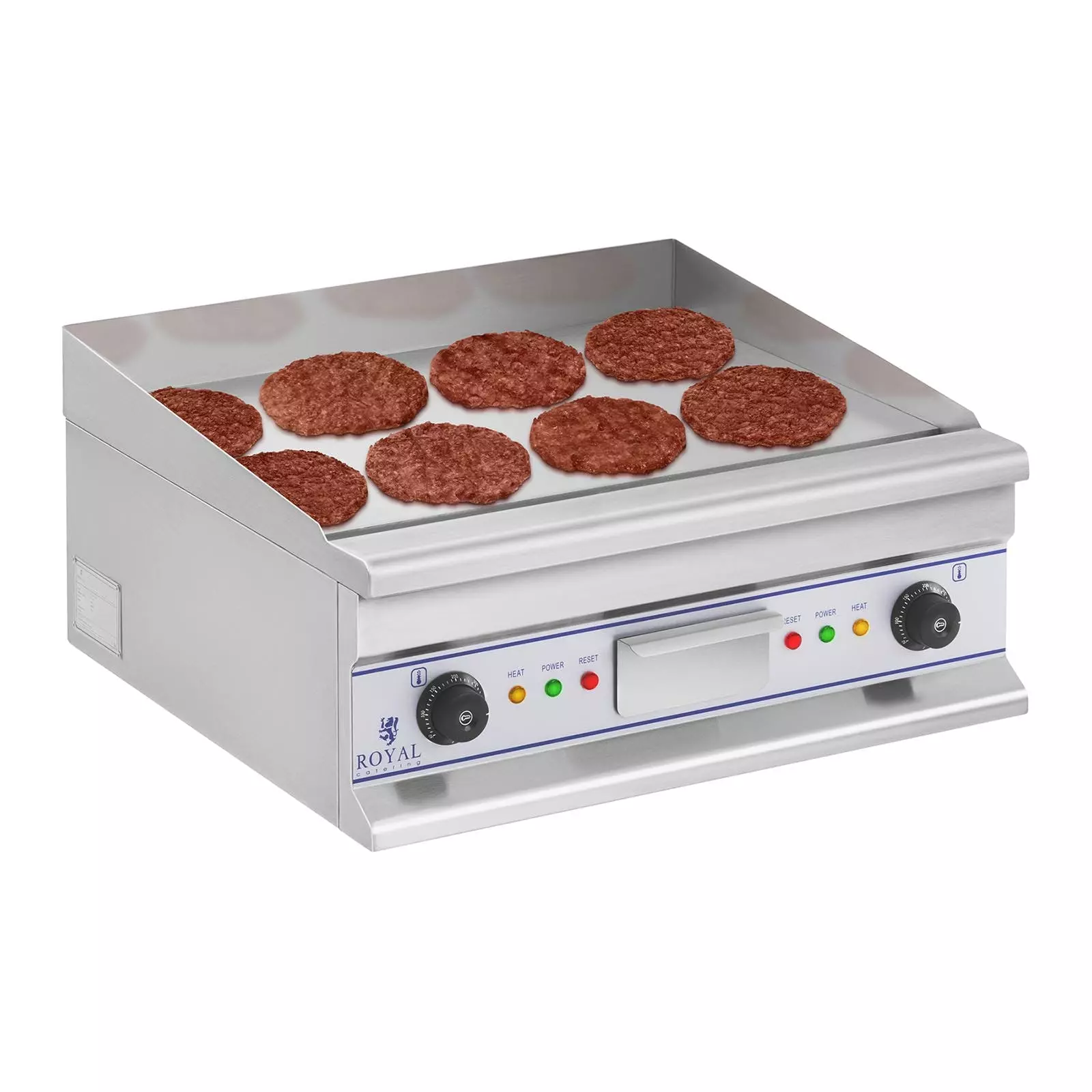 Royal-catering Royal Catering Elektro-Grillplatte - Doppelt - 60 Cm - Glatt & Geriffelt - 6.400 W RCG-60GB - Image 2