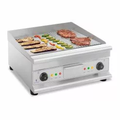 Royal-catering Royal Catering Elektro-Grillplatte - Doppelt - 60 Cm - Glatt & Geriffelt - 6.400 W RCG-60GB