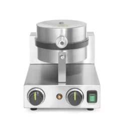 Hendi Waffeleisen Rund, 50/220°C, 230V/1000W, Belgische Waffeln, Brüssel, Profi Line, Waffelautomat, Edelstahl, 2 Stück Waffeln Von CHEFGASTRO