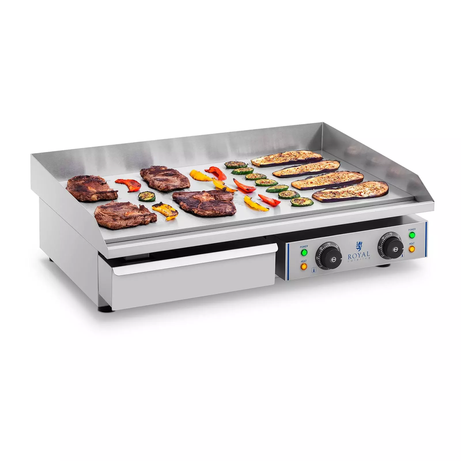 Royal-catering Royal Catering Elektro-Grillplatte 72,5 Cm - Glatt - 2 X 2,2 KW RCEG-75