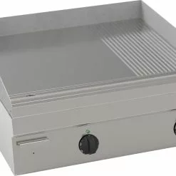 Null KBS Elektro-Grillplatte Glatt/gerillt 2 Heizzonen Tischgerät