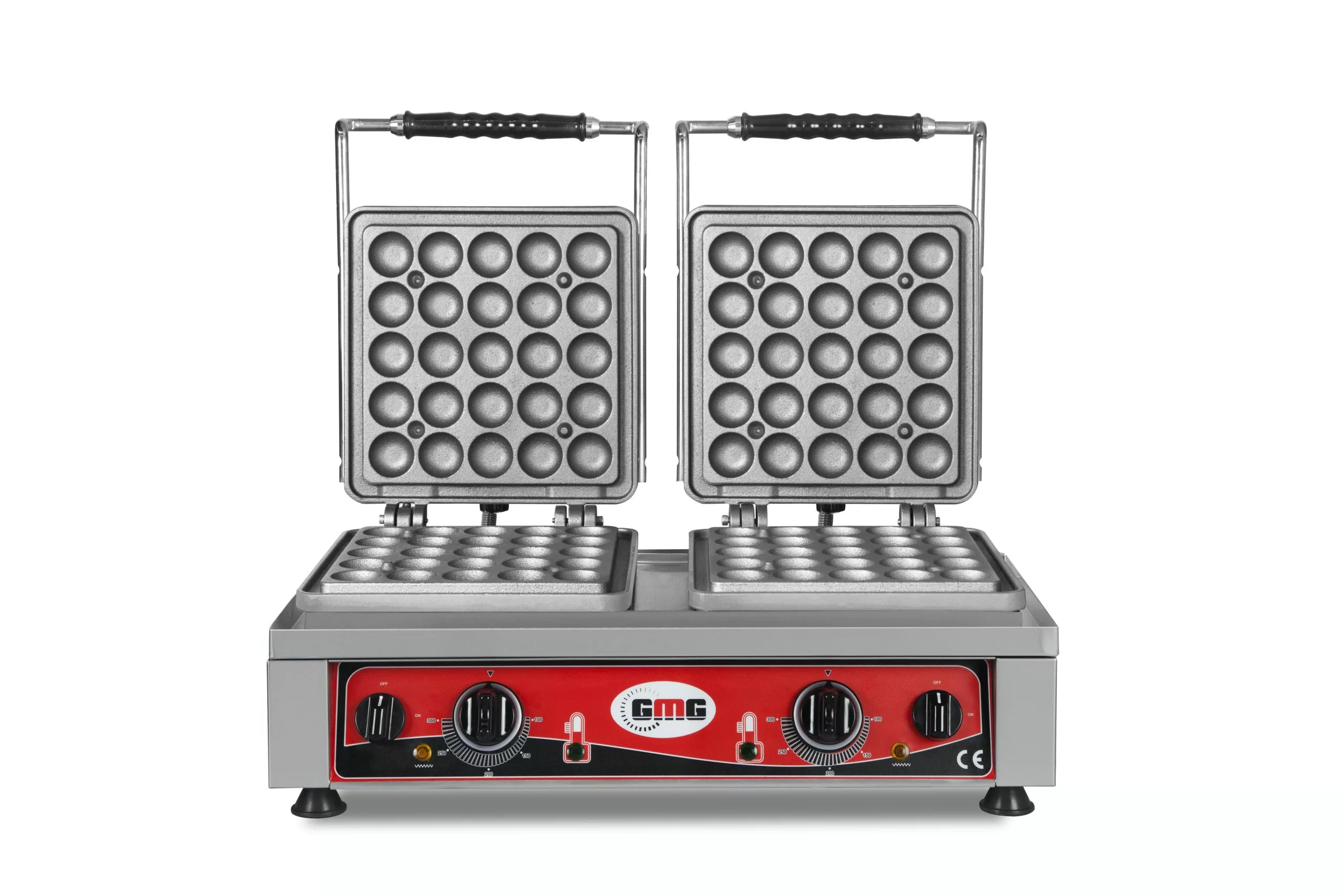 GMG - Waffeleisen Lokmia-D - 2x (Ø 25 X 3,5cm X 1,7cm / 3,4cm) - 50° Bis 300°C Feste Backplatte Aus Gusseisen - Fettfangrinne