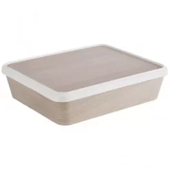 Null APS Serving-Box Set -L-, 30 X 25 Cm, H: 8 Cm, Melamin, Weiß, Holzoptik