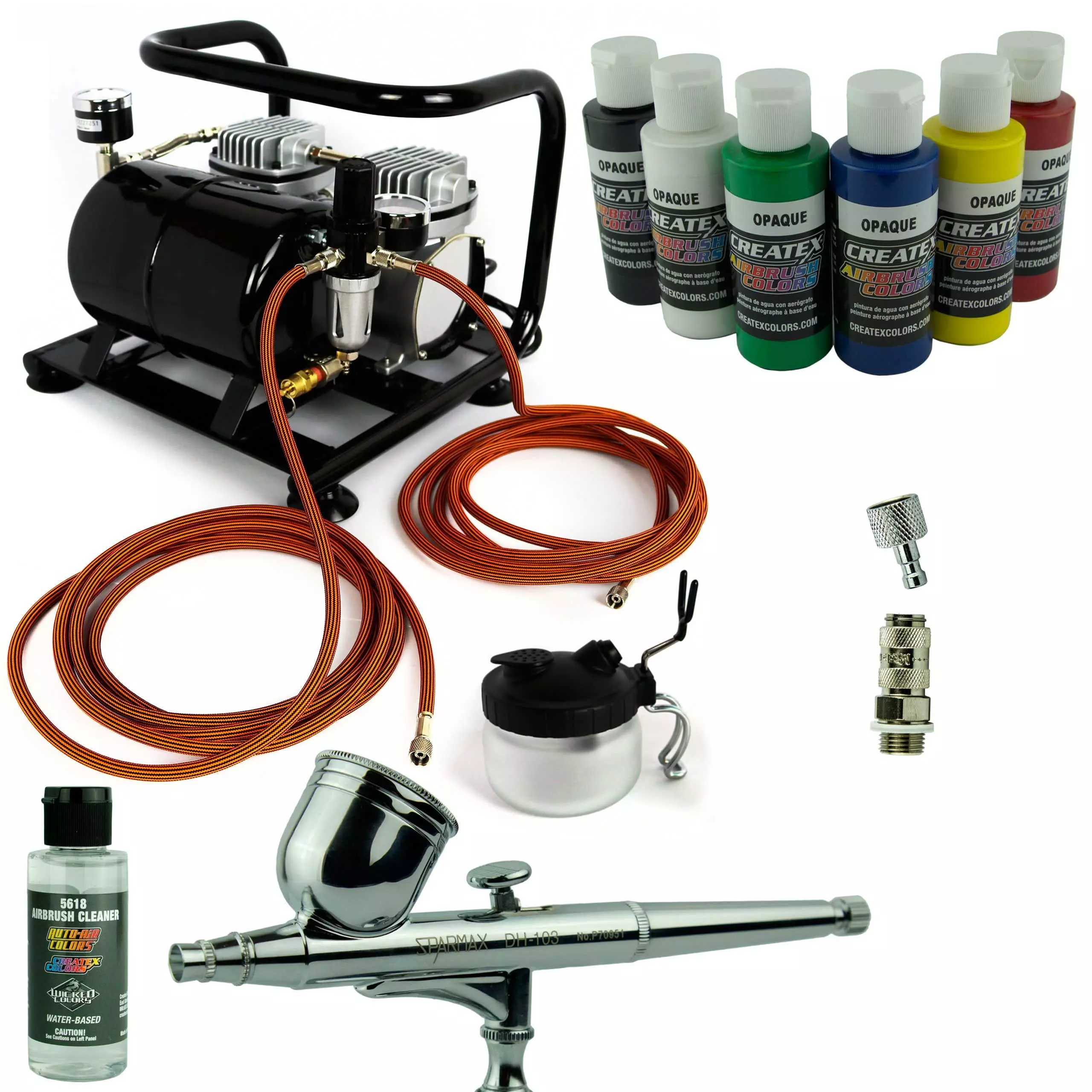Null Fine Art Reise Airbrush Set Airbrushpistole Sparmax Kompressor Mit Zubehör - Image 5
