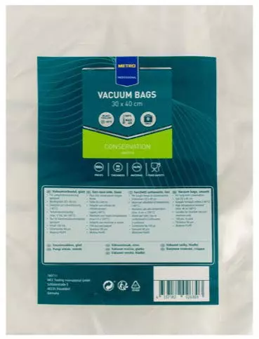 Metro-professional METRO Professional Vakuumbeutel, PA / PE, 40 X 30 Cm, Dicke: 90 µm, Beständig Bis 100°C Für Max. 4h, Geeignet Für Sous-Vide Garen, 100 Stück