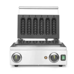 Hendi Waffeleisen Corn Dog, 50/220°C, 230V/1550W, Lutscher, Wie Belgische Waffeln, Profi Line, Waffelautomat, Waffelbäcker, Edelstahl Von CHEFGASTRO