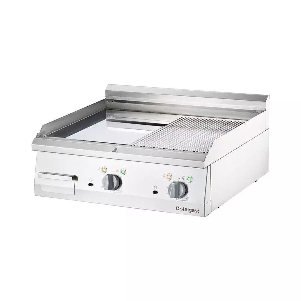 Stalgast Verchromte Elektro-Griddleplatte Tischgerät 800x700mm Gerillte Grillfläche 8,1kw - Image 3