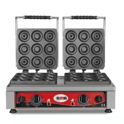 GMG - Waffeleisen Donato - 2x (Ø 9 X 8cm X 1,4cm / 2,8cm) - 50° Bis 300°C Feste Backplatte Aus Gusseisen - Fettfangrinne