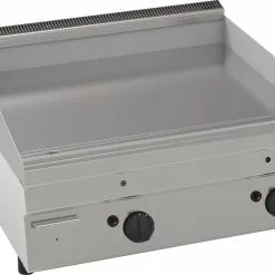 Kbs-gastrotechnik Gas-Grillplatte Glatt Hartverchromt Matt Gebürstet 2 Heizzonen Tischgerät