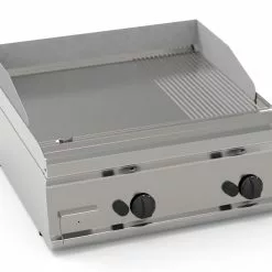 Kbs-gastrotechnik KBS Gas-Grillplatte 2 Heizonen 2/3 Glatt + 1/3 Gerillt, Tischgerät