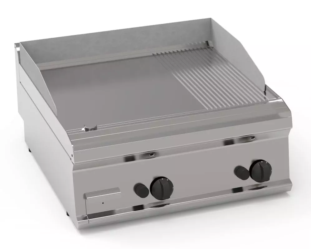 Kbs-gastrotechnik KBS Gas-Grillplatte 2 Heizonen 2/3 Glatt + 1/3 Gerillt, Tischgerät – Bild 2