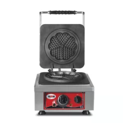 GMG - Waffeleisen Amore-M - 1x Ø 17cm - 50° Bis 300°C - Feste Backplatte Aus Gusseisen - Umlaufende Fettfangrinne - Gehäuse Edelstahl