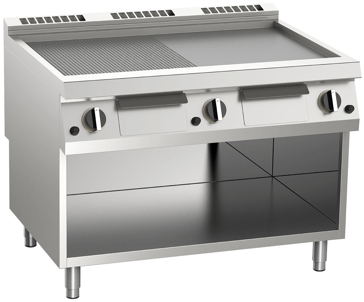 Bartscher Gas-Kombi-Tischbräter 3 Brenner Grillpfanne TB1100PF - 1062203 - Image 6