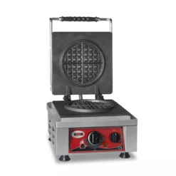 GMG - Waffeleisen American - 1x (Ø 16 X 1,5cm) - 50° Bis 300°C Feste Backplatte Aus Gusseisen - Fettfangrinne - Gehäuse Edelstahl