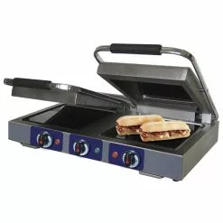 Null FRYTOP Glaskeramik Doppelkontaktgrill Elektrogrill Glasgrill Kontaktgrill 3200W 2x 250x250mm