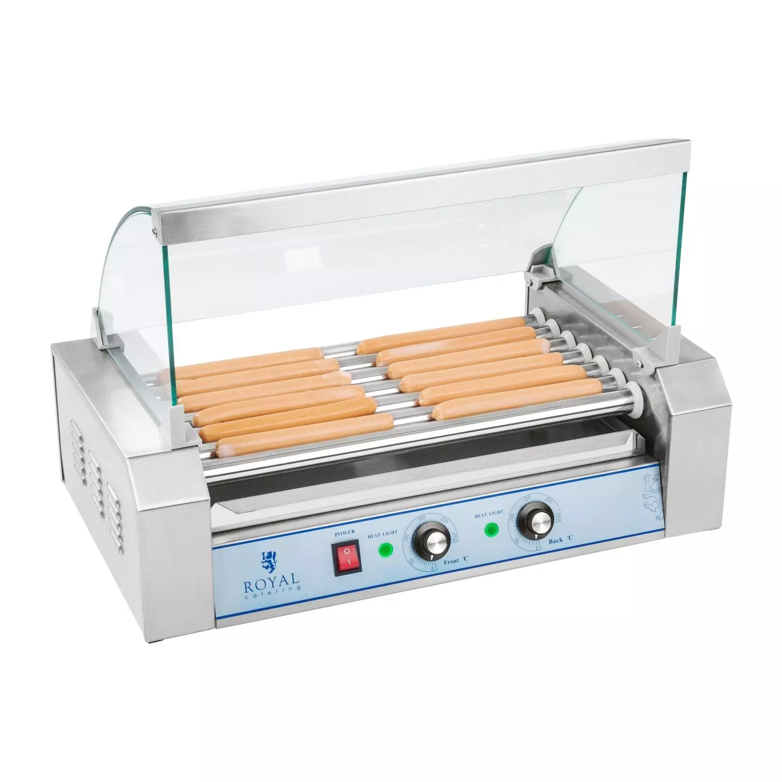 Royal-catering Royal Catering Hot Dog Grill - 7 Rollen - Edelstahl