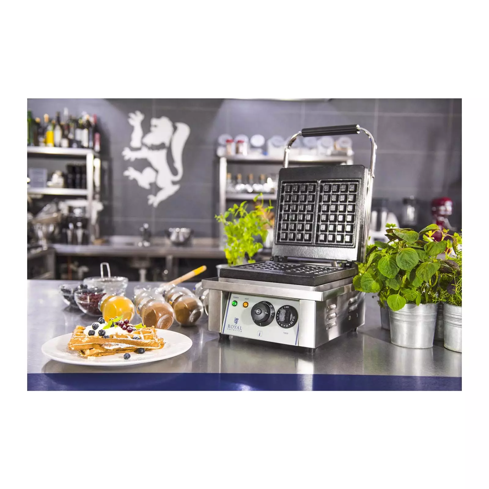 Royal-catering Royal Catering Waffeleisen - 2.000 Watt - Rechteckig RCWM-2000-E - Image 6