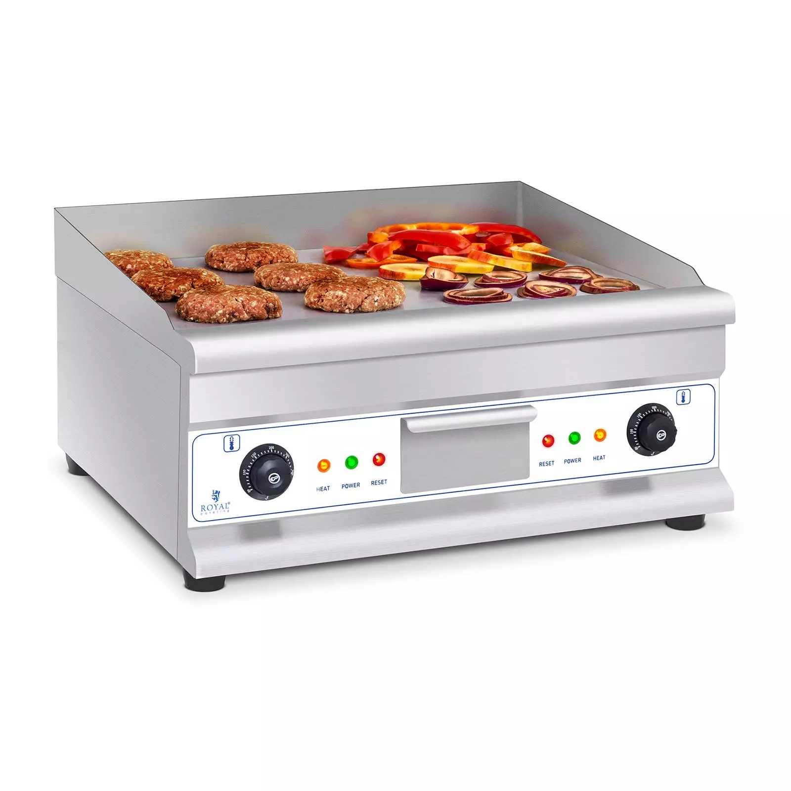 Royal-catering Royal Catering Elektro-Grillplatte - Doppelt - 60 Cm - Glatt & Geriffelt - 6.400 W RCG-60GB - Image 5