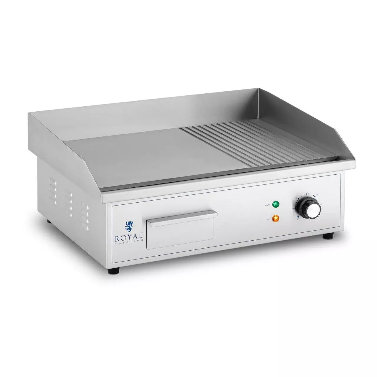 Royal-catering Royal Catering Elektro Grillplatte - 548 X 350 Mm - Ribber + Flat - 3.000 W - Royal Catering