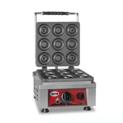 GMG - Waffeleisen Donato - 1x (Ø 9 X 8cm X 1,4cm / 2,8cm) - 50° Bis 300°C Feste Backplatte Aus Gusseisen - Fettfangrinne