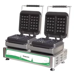 Kbs-gastrotechnik KBS Waffeleisen Mit 2 Wechselbaren Backplatten Für 4 Waffeln 10,5x16,5x2,8cm