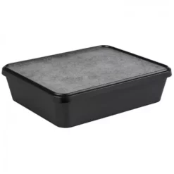 Null APS Set -SERVING BOX-, 30 X 25 Cm, H: 8 Cm, Melamin, Schwarz, Betonoptik