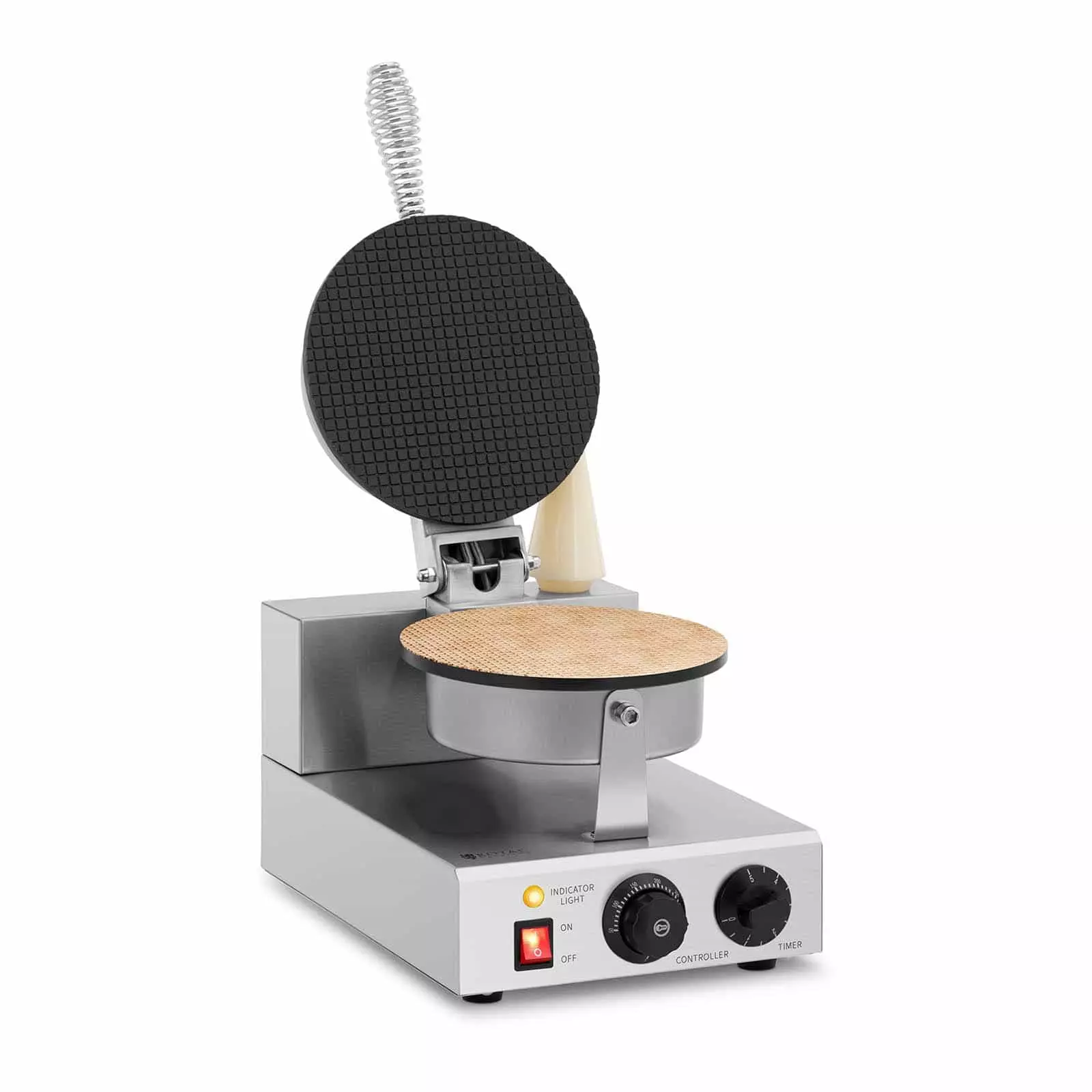 Royal-catering Waffeleisen - Für Eiswaffeln - 1000 W - 0 - 5 Min Timer - 50 - 300 °C - Royal Catering