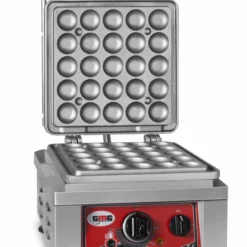 GMG - Waffeleisen Lokmia-L - 1x (Ø 25 X 4,2cm X 1,2cm / 2,4cm) - 50° Bis 300°C Feste Backplatte Aus Gusseisen - Fettfangrinne