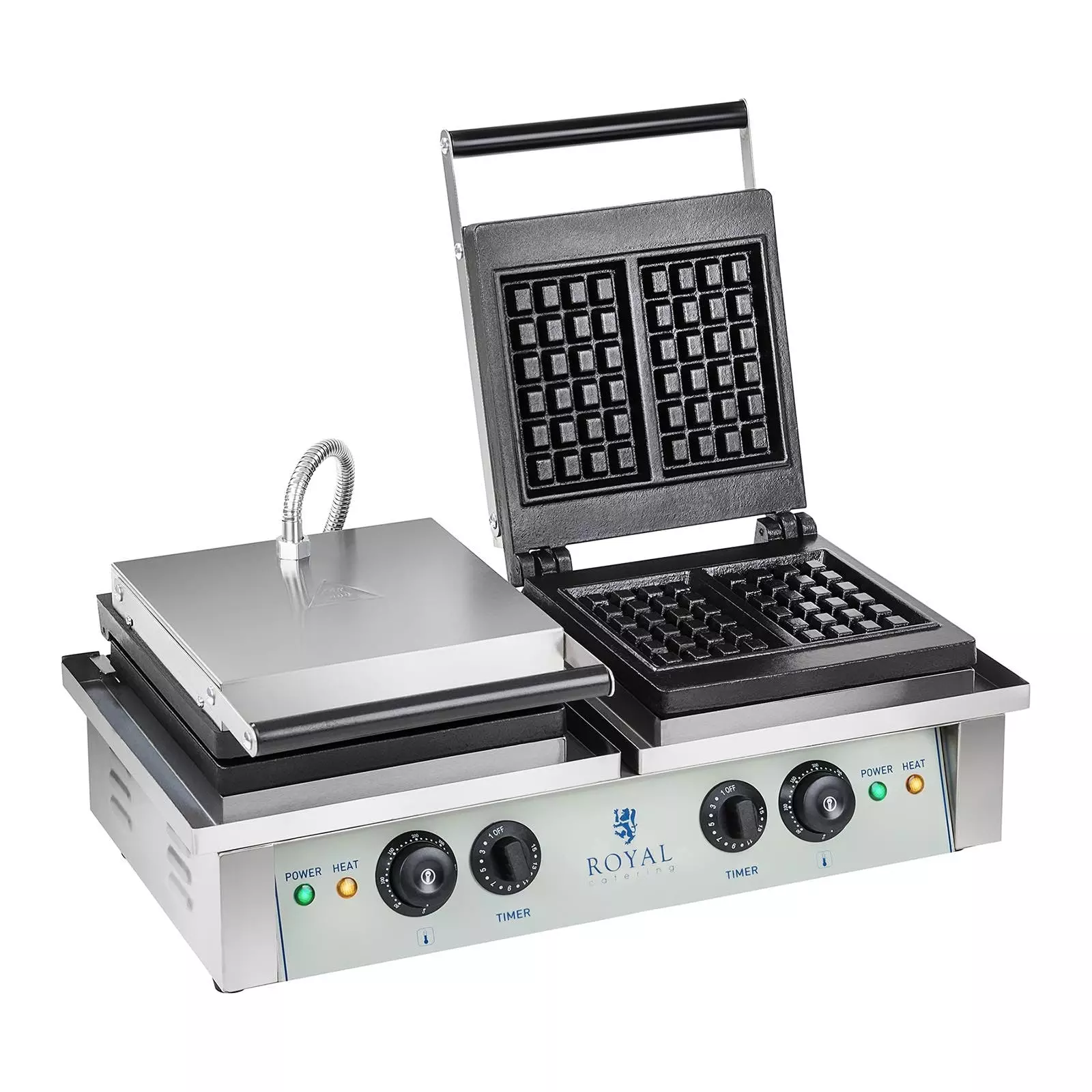 Royal-catering Royal Catering Waffeleisen - 2.000 Watt - Rechteckig RCWM-2000-E - Image 2