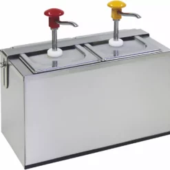 Schneider® Schneider - Druckknopf Dosierspender Mit GN Behälter "COOL" 2 X 3 Liter - 185 X 425 X 375 Mm