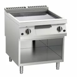 Null KBS Gas-Grillplatte Glatt 21kW 2 Heizzonen Offener Unterbau