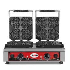 GMG - Waffeleisen Ti Amo - 8x (13,2 X 12,5 X 2,8cm) - 50° Bis 300°C Feste Backplatte Aus Gusseisen - Gehäuse Edelstahl