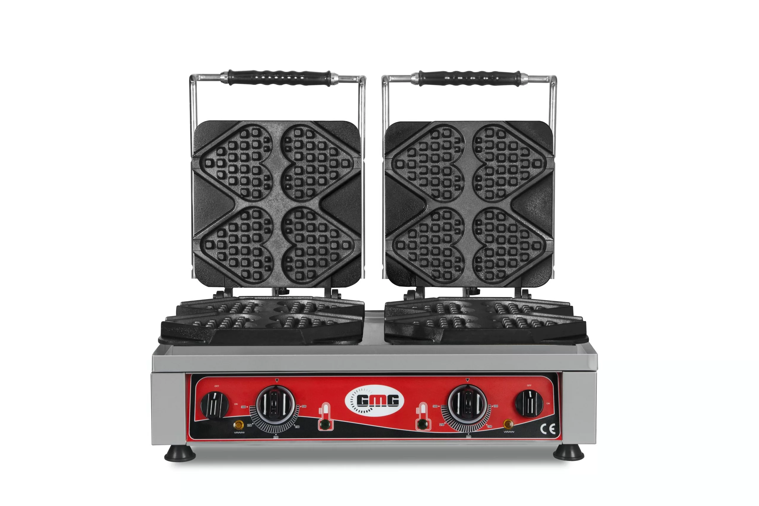 GMG - Waffeleisen Ti Amo - 8x (13,2 X 12,5 X 2,8cm) - 50° Bis 300°C Feste Backplatte Aus Gusseisen - Gehäuse Edelstahl