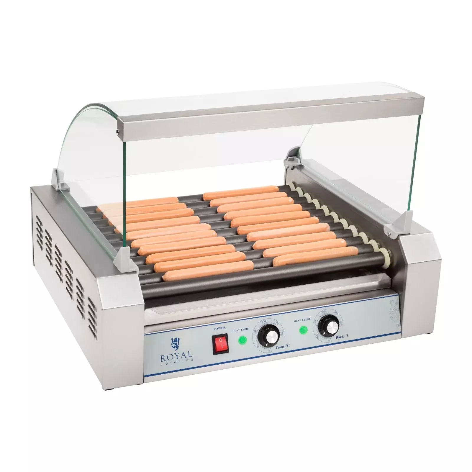 Royal-catering Royal Catering Hot Dog Grill - 11 Rollen - Edelstahl RCHG-11E - Image 2