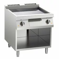 Null KBS Gas-Grillplatte Glatt Verchromt 18kW Mit 3 Heizzonen Offener Unterbau