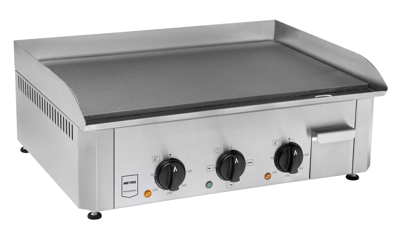 Metro-professional METRO Professional Elektrische Bratplatte GEG2001, Edelstahl, 62 X 45 X 19 Cm, 3500 W, 2 Heizzonen, Abnehmbare Fettauffangschale