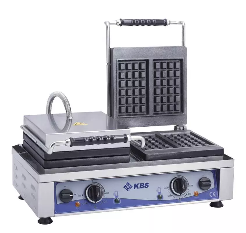 Kbs-gastrotechnik KBS Waffeleisen Mit 2 Festen Backplatten Für 4x Waffeln 8x16x1,5cm - Image 7