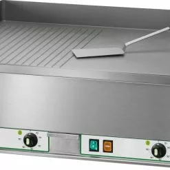 Kbs-gastrotechnik KBS Elektro-Grillplatte 6kW 2 Heizzonen 1/2 Glatt + 1/2 Gerillt