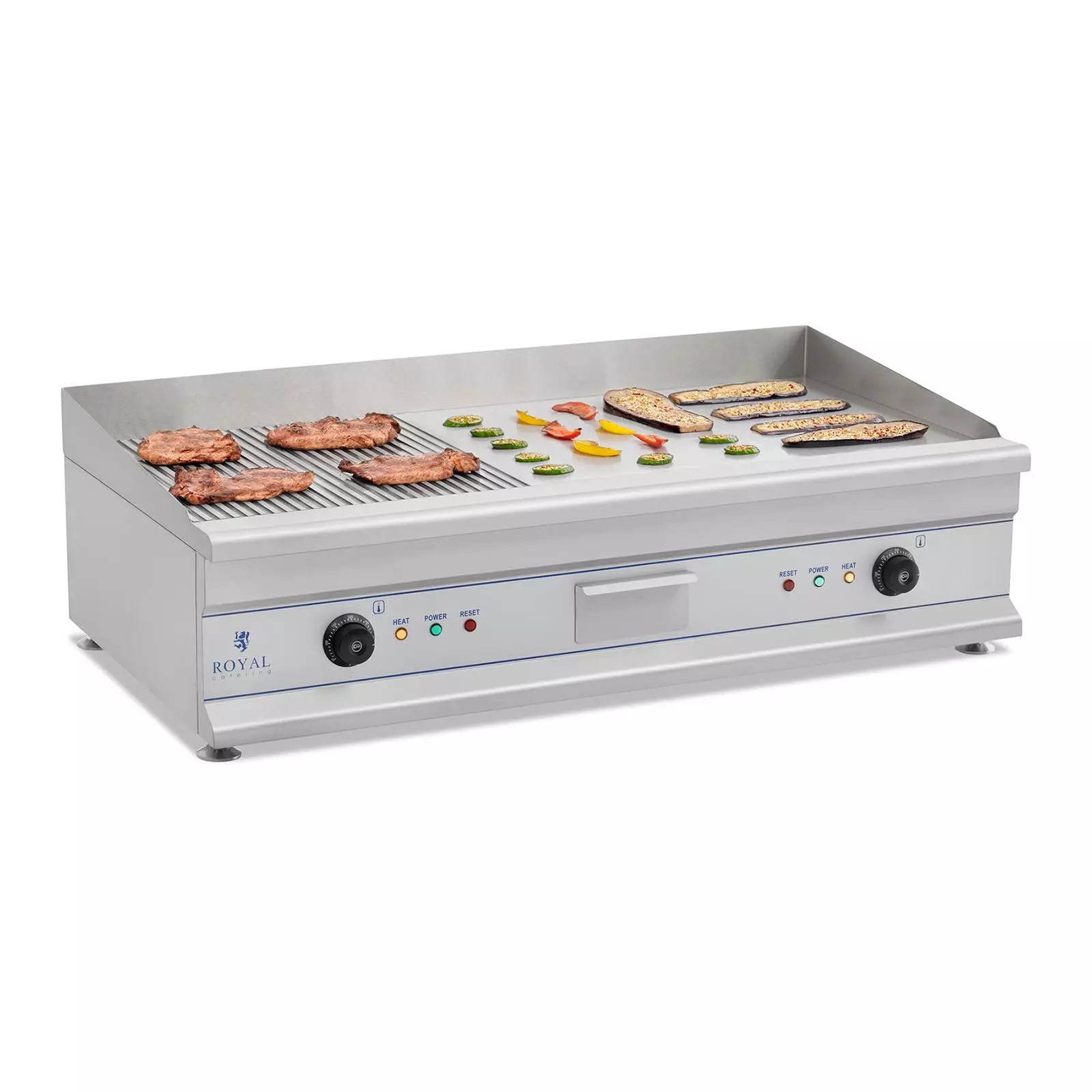 Royal-catering Royal Catering Elektro-Grillplatte 72,5 Cm - Glatt - 2 X 2,2 KW RCEG-75 - Image 4