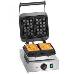 Bartscher Waffeleisen MDI 1BW160-101, Belgische Waffeln, Brüssel, Profi Line, Waffelautomat, Waffelbäcker, Edelstahl, 2 Stück Waffeln Von CHEFGASTRO