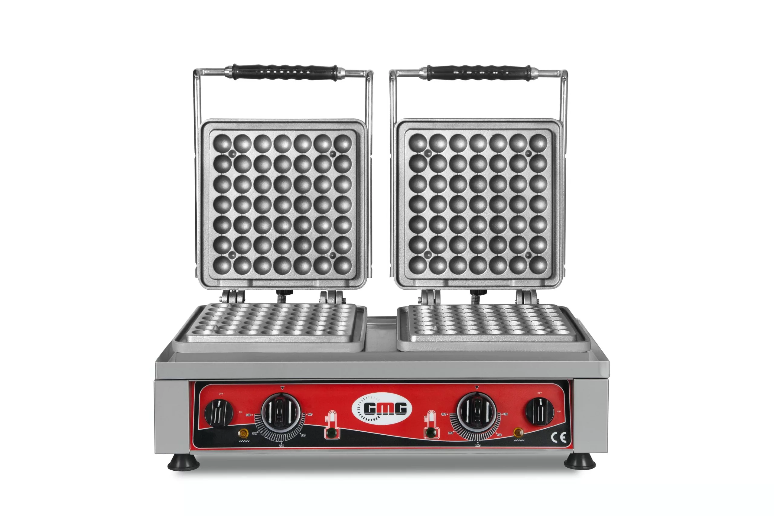 GMG - Waffeleisen Lokmia-S - 2x (Ø 49 X 3cm X 1,4cm / 2,8cm) - 50° Bis 300°C Feste Backplatte Aus Gusseisen - Fettfangrinne