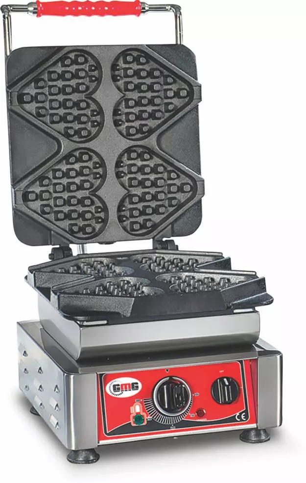 GMG - Waffeleisen Ti Amo - 4x (13,2 X 12,5 X 2,8cm) - Wechselbare Backplatte & Einfache Montage - 50° Bis 300°C - Leichte Reinigung